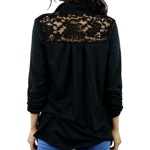 MOA MOA‎ Black Blazer with Lace Back Detail Women's Size S - Picture 2 of 8
